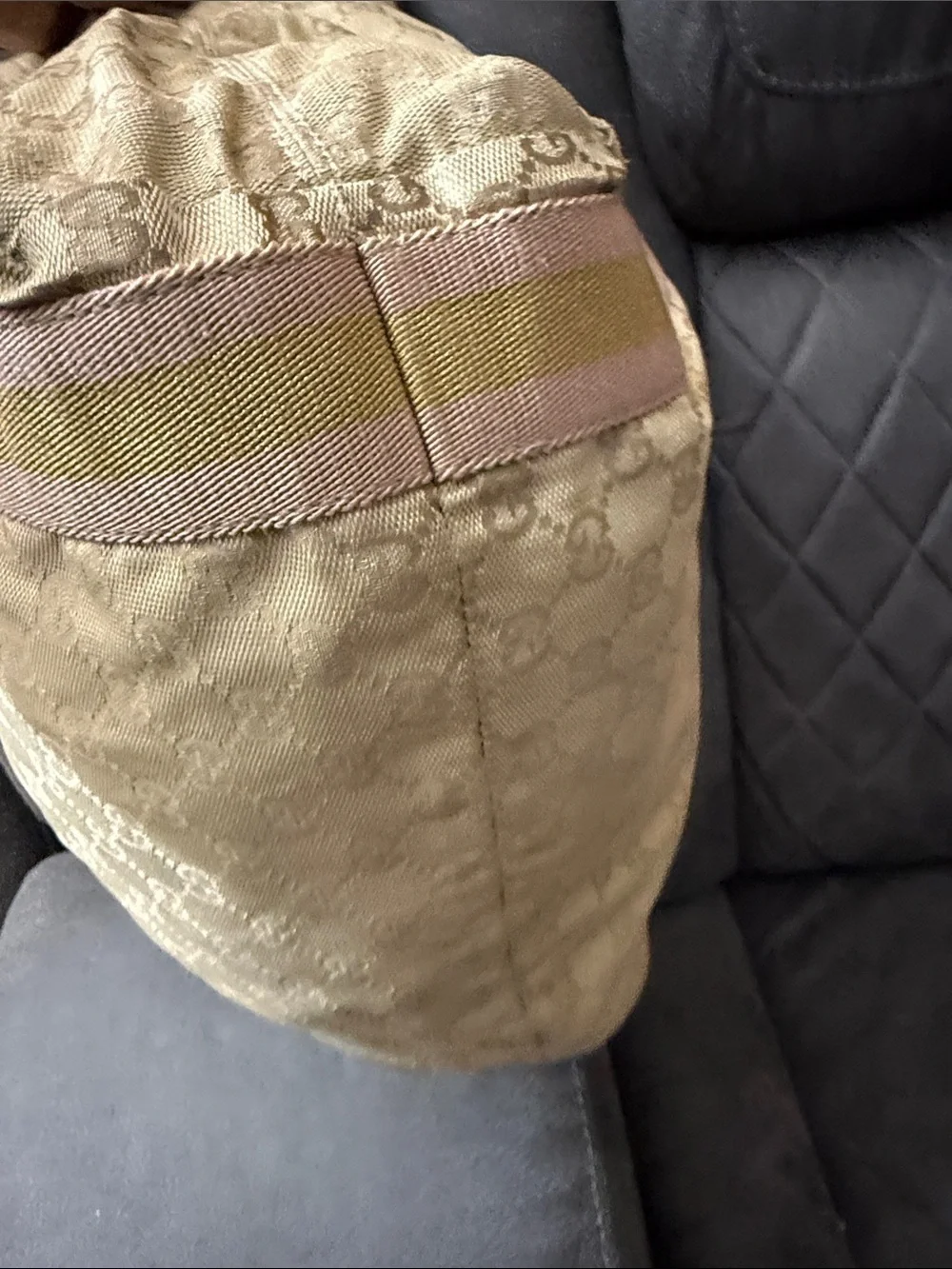GG Monogram Beige Canvas Tote with Pink & Olive Straps - Picture 8 of 12